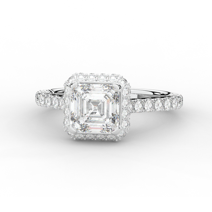 2.75CT.TW ASSCHER LAB DIAMOND HALO ENGAGEMENT RING