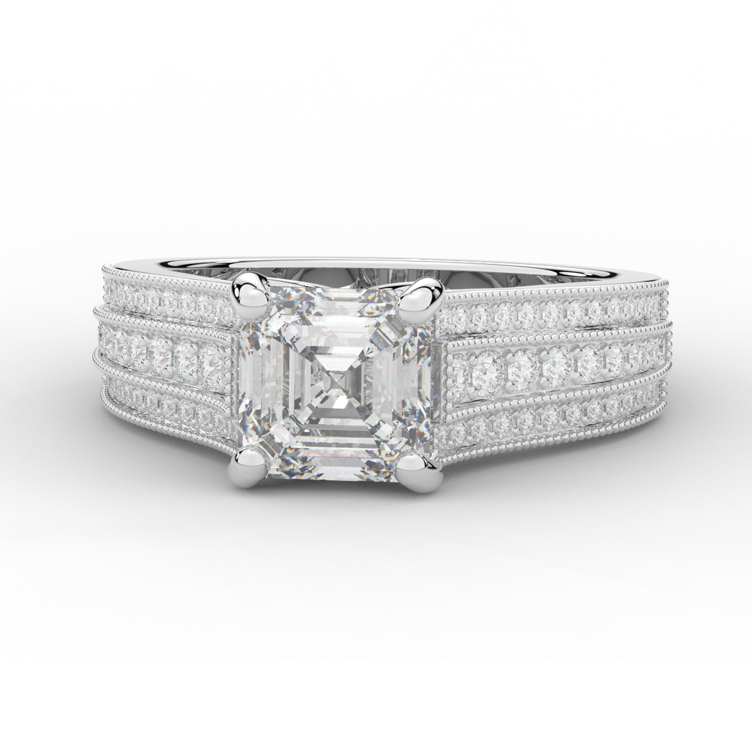 3.55CT.TW ASSCHER LAB DIAMOND ENGAGEMENT RING