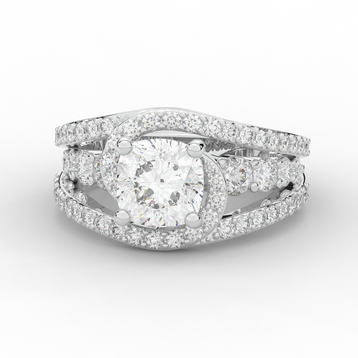 3.30CT.TW CUSHION LAB DIAMOND ENGAGEMENT RING