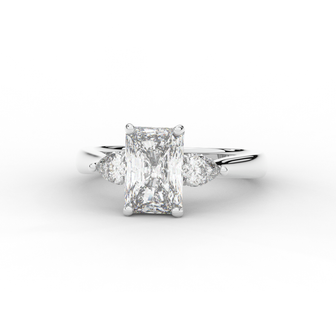 2.40CT.TW RADIANT LAB DIAMOND 3 STONE ENGAGEMENT RING