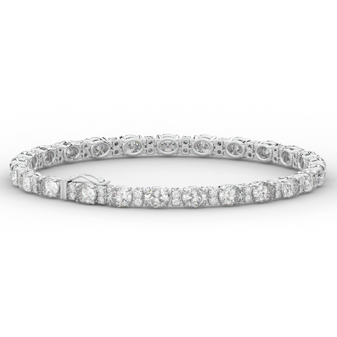 9.25CT.TW OVAL AND ROUND LAB DIAMOND TENNIS BRACELET - Nazarelle