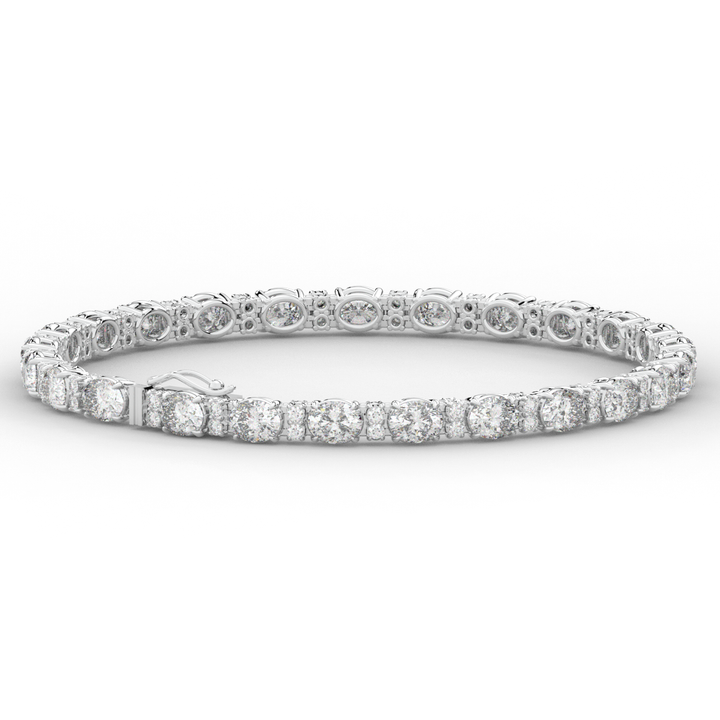 9.25CT.TW OVAL AND ROUND LAB DIAMOND TENNIS BRACELET - Nazarelle