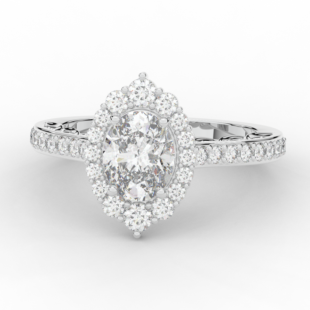 1.75CT.TW OVAL LAB DIAMOND HALO ENGAGEMENT RING