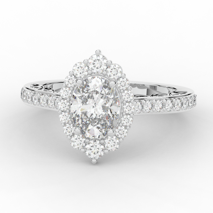 1.75CT.TW OVAL LAB DIAMOND HALO ENGAGEMENT RING