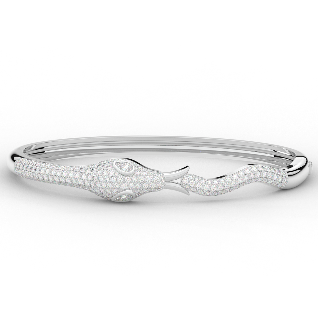 2.00CT.TW ROUND AND PEAR LAB DIAMOND SNAKE BANGLE