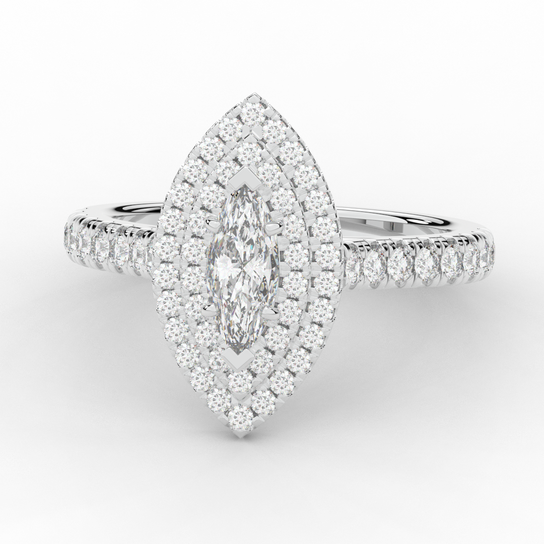 1.00CT.TW MARQUISE LAB DIAMOND HALO ENGAGEMENT RING