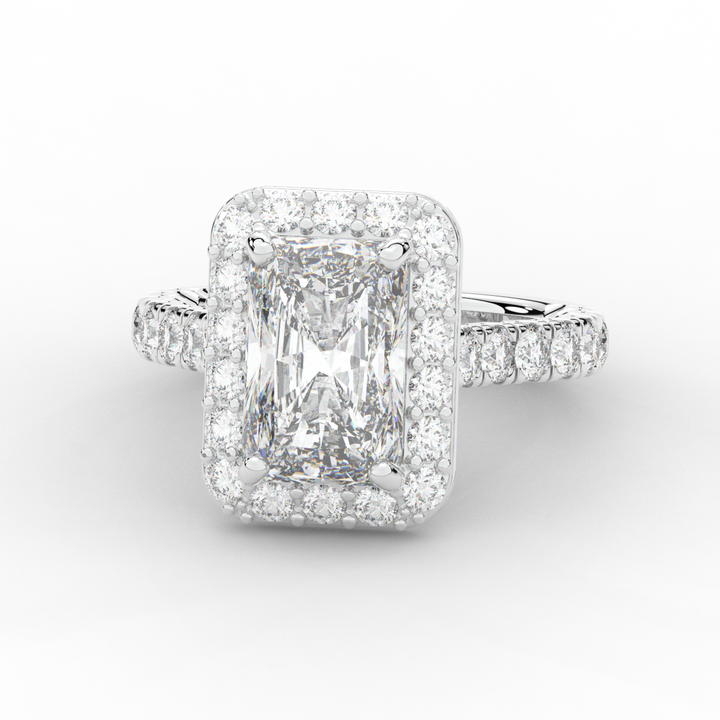 4.50CT.TW RADIANT LAB DIAMOND HALO ENGAGEMENT RING