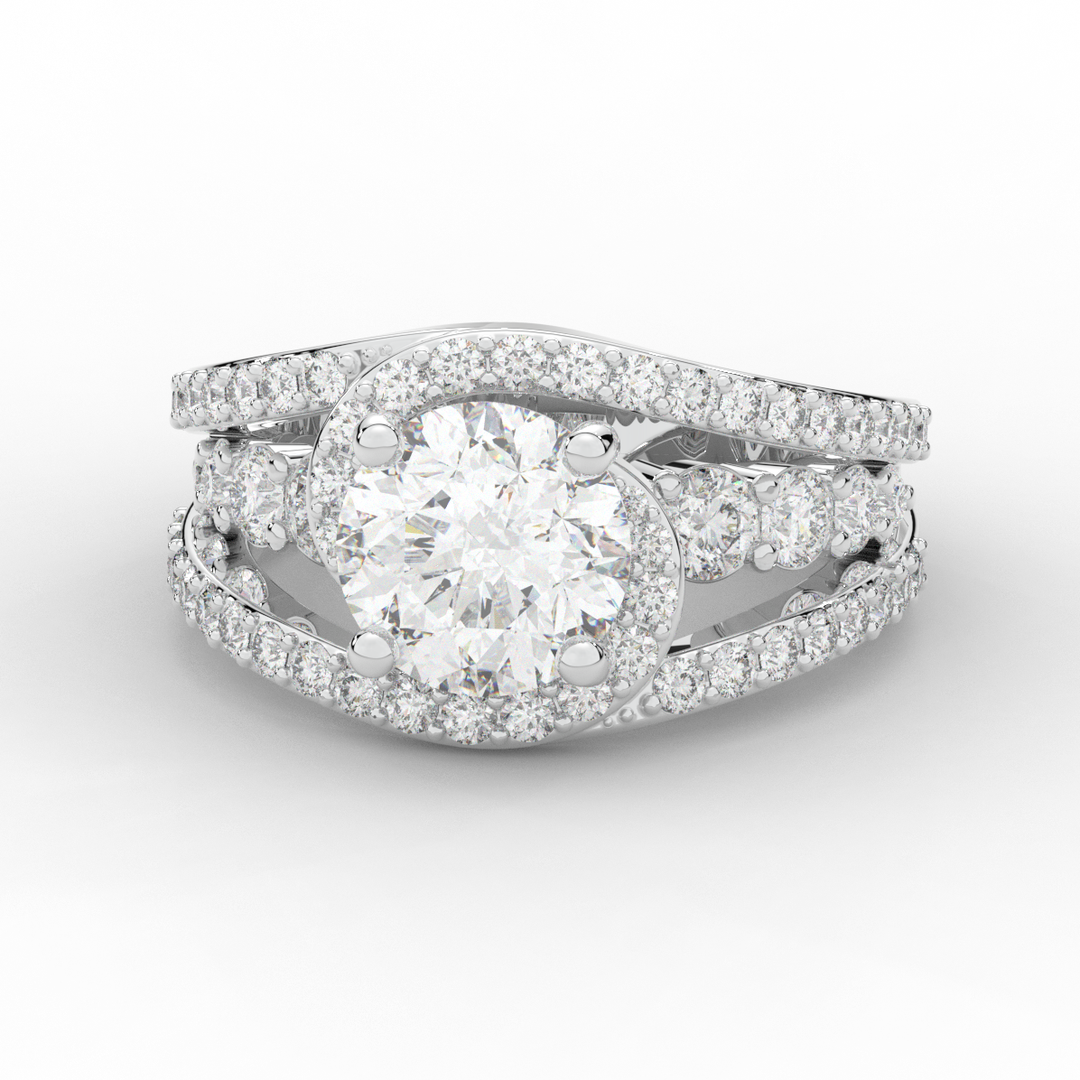 3.30CT.TW ROUND LAB DIAMOND ENGAGEMENT RING