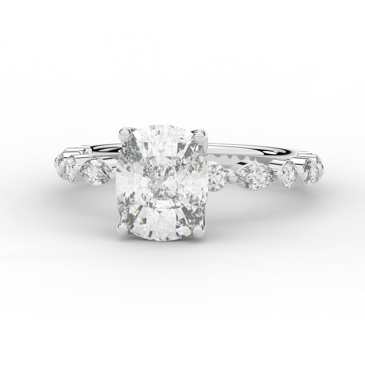 2.60CT.TW CUSHION LAB DIAMOND SOLITAIRE ENGAGEMENT RING