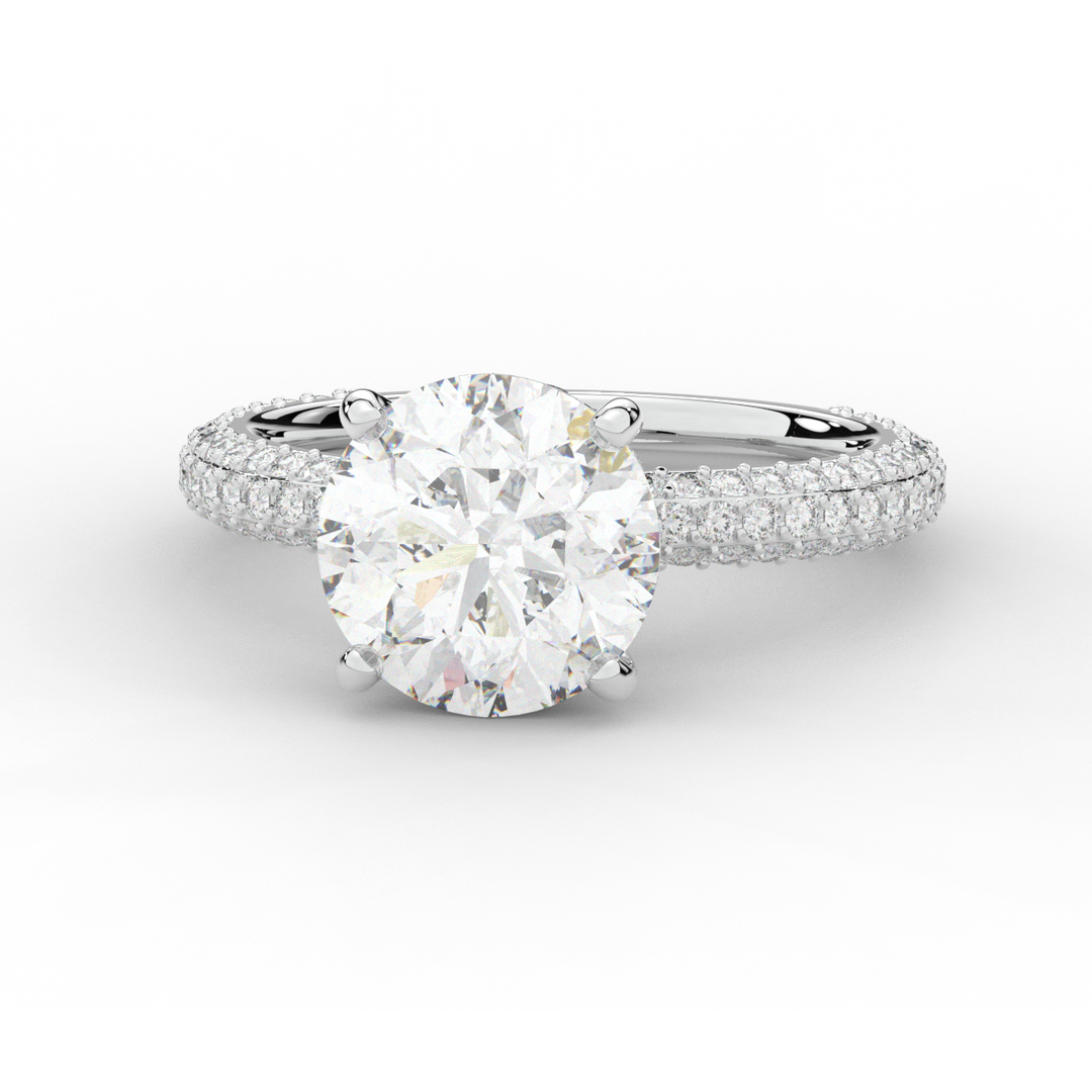 3.60CT.TW ROUND LAB DIAMOND SOLITAIRE ENGAGEMENT RING