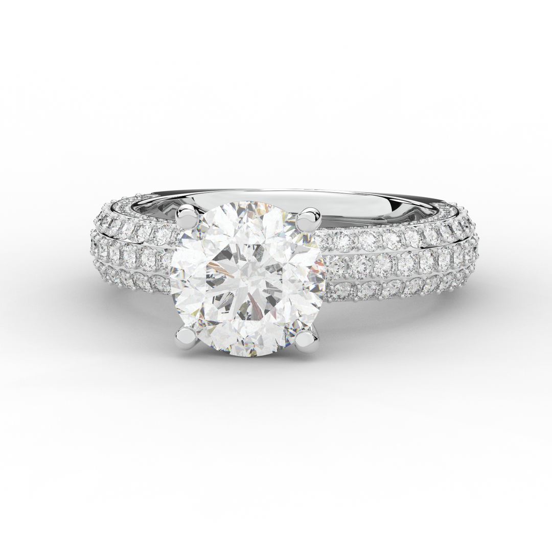 4.80CT.TW ROUND LAB DIAMOND UNDERHALO ENGAGEMENT RING