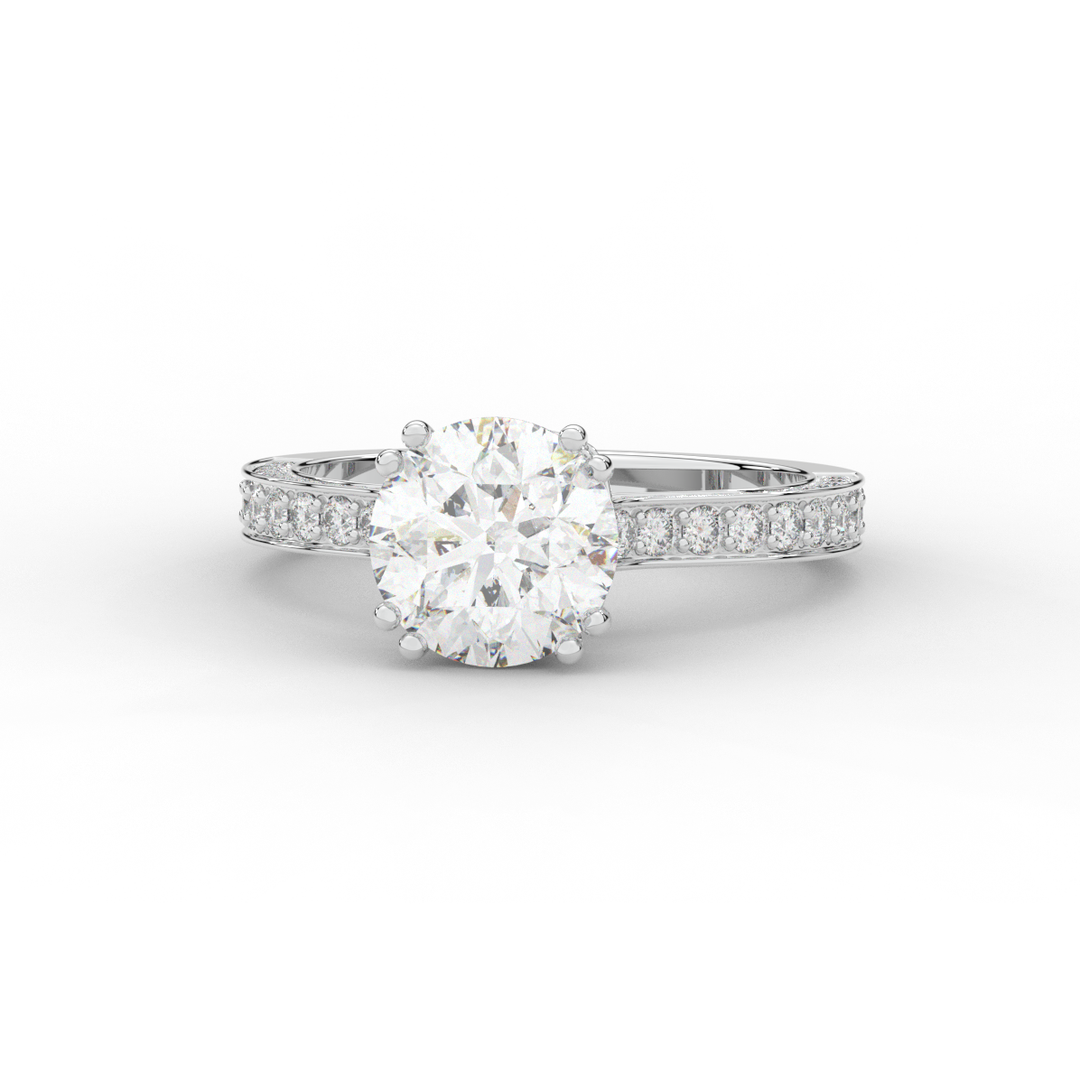 2.60CT.TW ROUND LAB DIAMOND SOLITAIRE ENGAGEMENT RING