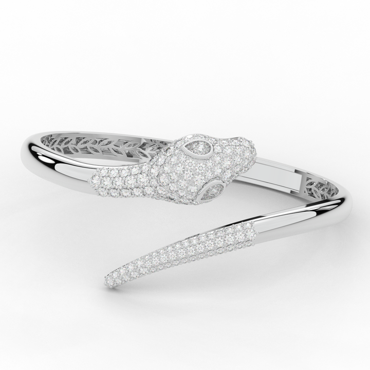 3.75CT.TW ROUND AND PEAR LAB DIAMOND SNAKE BANGLE