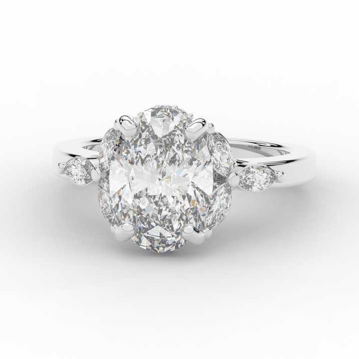 2.85CT.TW OVAL LAB DIAMOND ENGAGEMENT RING