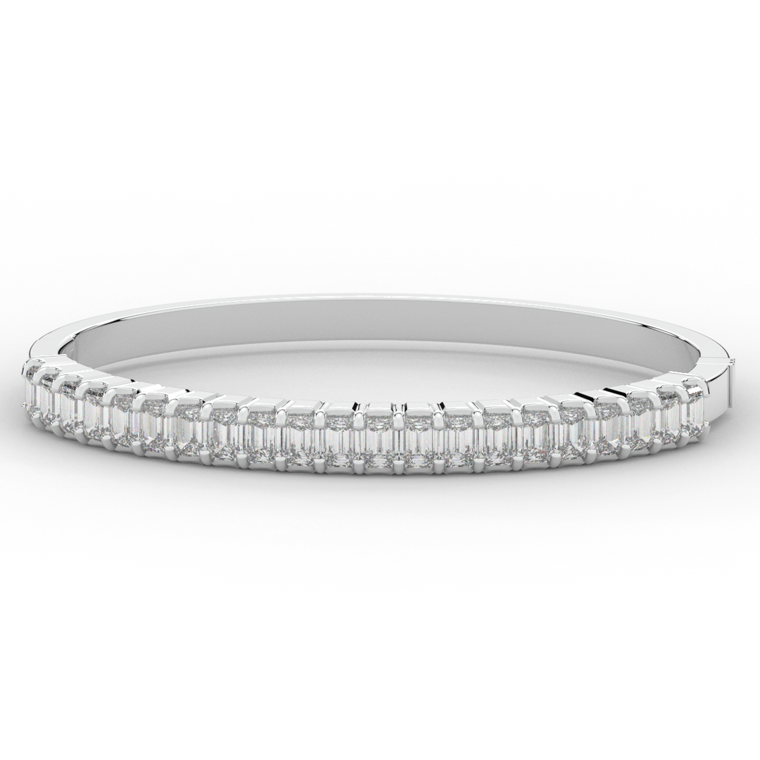 6.50CT.TW EMERALD CUT LAB DIAMOND BANGLE