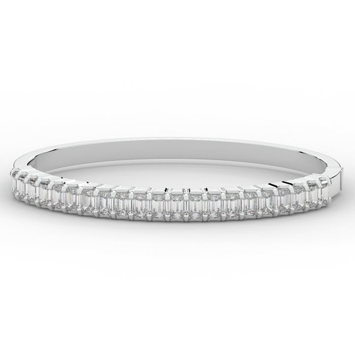 6.50CT.TW EMERALD CUT LAB DIAMOND BANGLE