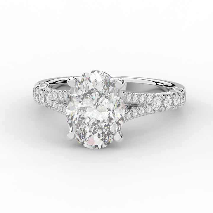 3.45CT.TW OVAL LAB DIAMOND ENGAGEMENT RING