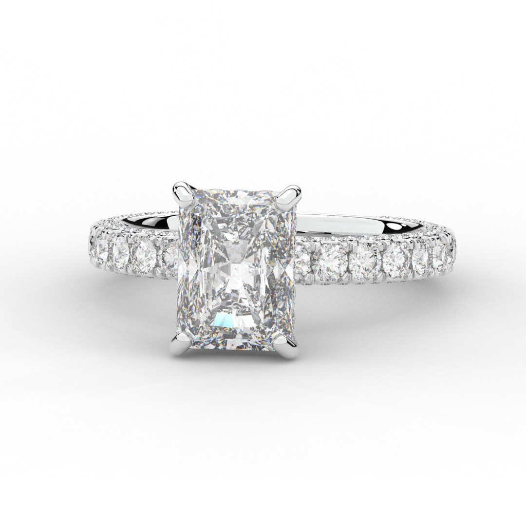 3.00CT.TW RADIANT LAB DIAMOND ENGAGEMENT RING