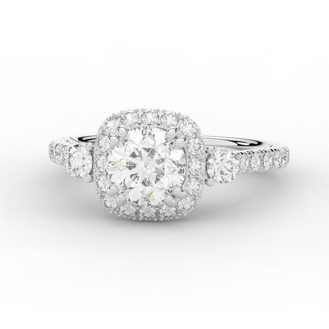 1.75CT.TW ROUND LAB DIAMOND HALO ENGAGEMENT RING