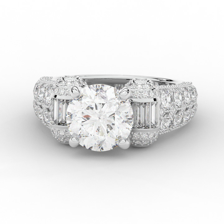 4.75CT.TW ROUND LAB DIAMOND ENGAGEMENT RING