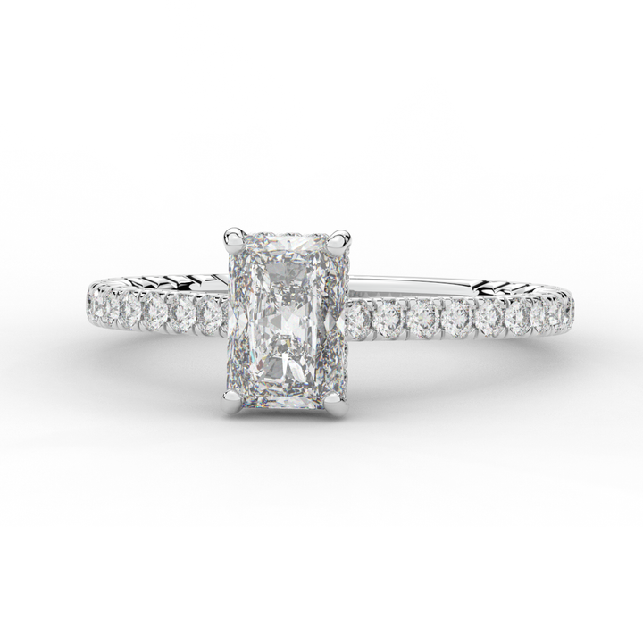 2.10CT.TW RADIANT LAB DIAMOND UNDERHALO SOLITAIRE ENGAGEMENT RING