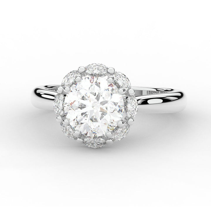 2.40CT.TW ROUND LAB DIAMOND HALO ENGAGEMENT RING