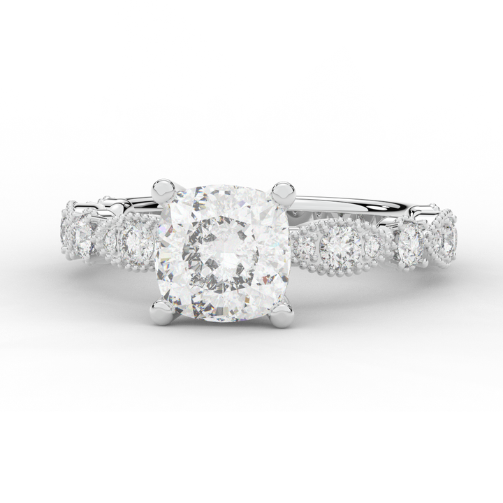 2.50CT.TW CUSHION LAB DIAMOND SOLITAIRE ENGAGEMENT RING