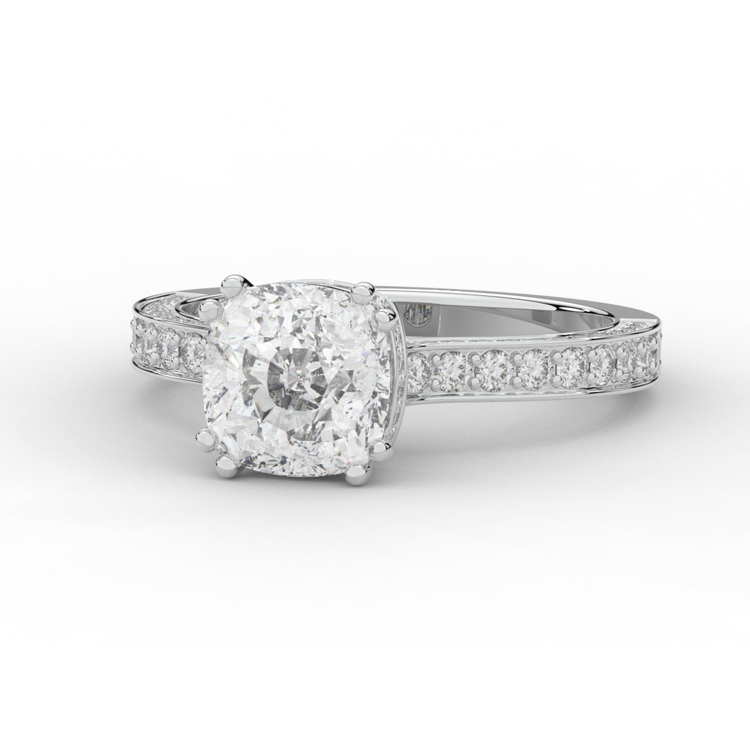 2.60CT.TW CUSHION LAB DIAMOND SOLITAIRE ENGAGEMENT RING