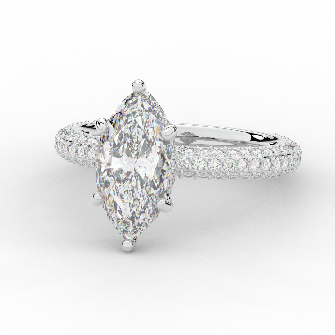 2.60CT.TW MARQUISE LAB DIAMOND ENGAGEMENT RING