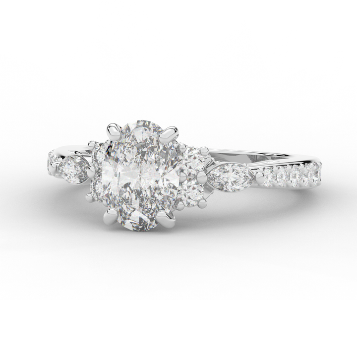 1.35CT.TW OVAL LAB DIAMOND ENGAGEMENT RING