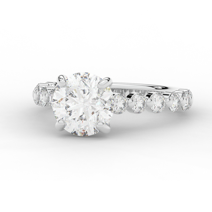 3.90CT.TW ROUND LAB DIAMOND ENGAGEMENT RING