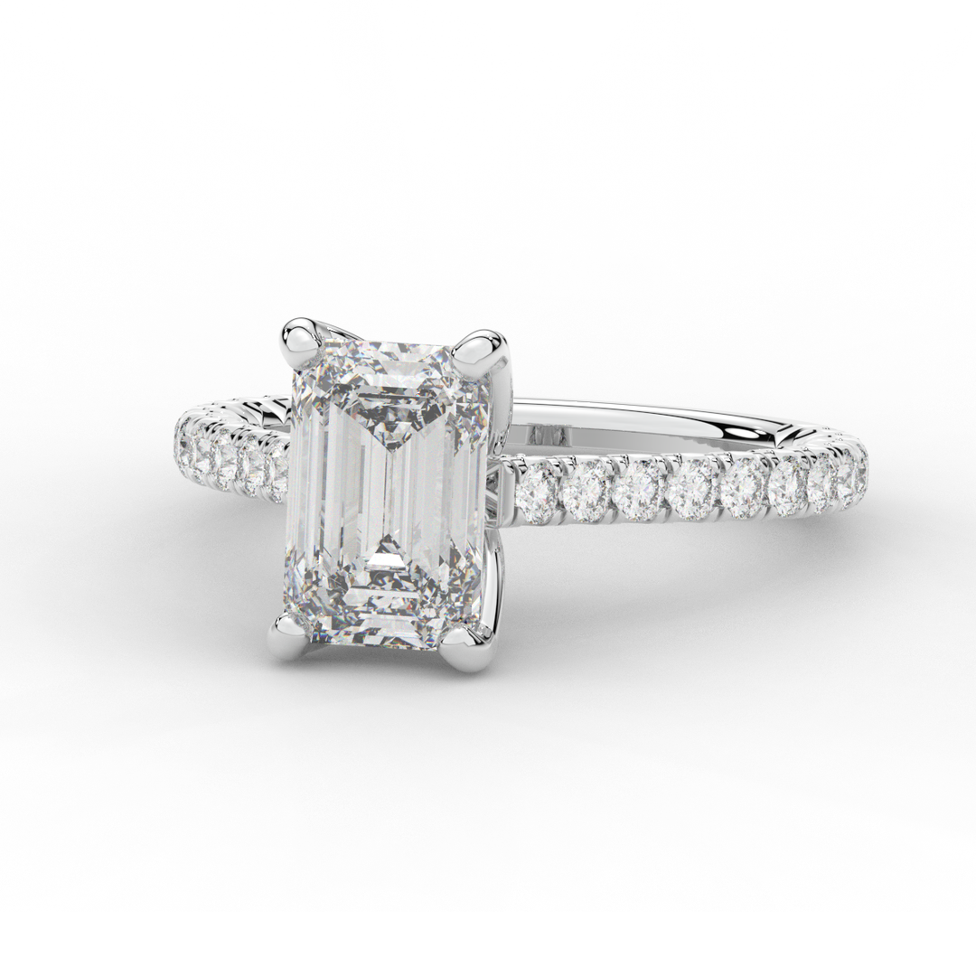 2.70CT.TW EMERALD CUT LAB DIAMOND SOLITAIRE ENGAGEMENT RING