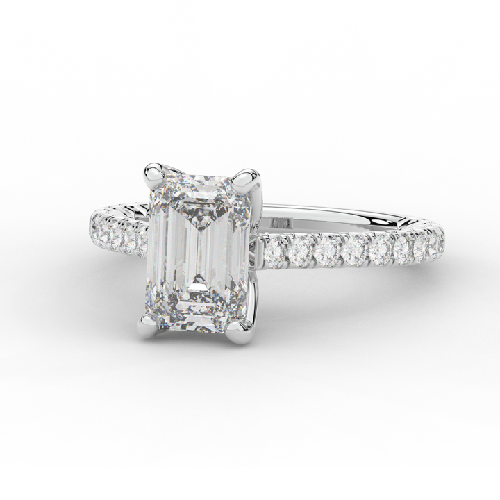 2.70CT.TW EMERALD CUT LAB DIAMOND SOLITAIRE ENGAGEMENT RING