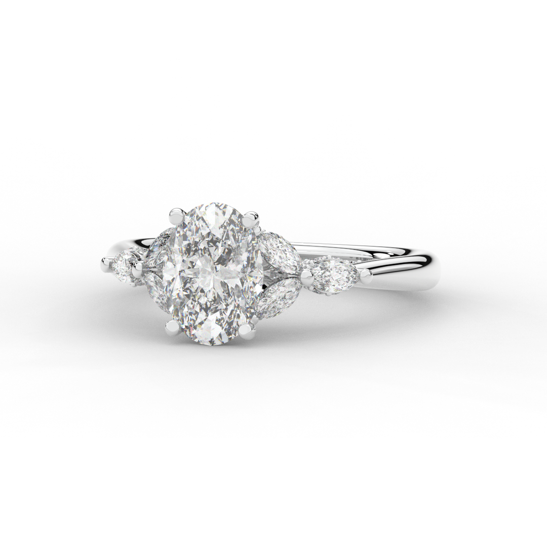 2.00CT.TW OVAL LAB DIAMOND ENGAGEMENT RING