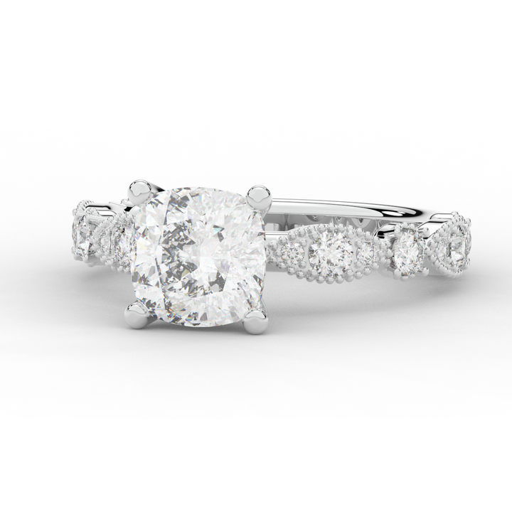 2.50CT.TW CUSHION LAB DIAMOND SOLITAIRE ENGAGEMENT RING