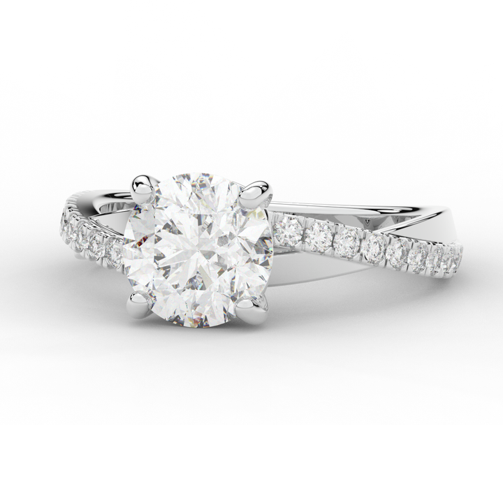 2.20CT.TW ROUND LAB DIAMOND TWISTBAND ENGAGEMENT RING