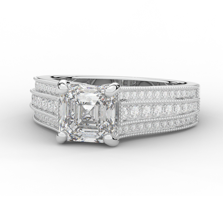 3.55CT.TW ASSCHER LAB DIAMOND ENGAGEMENT RING