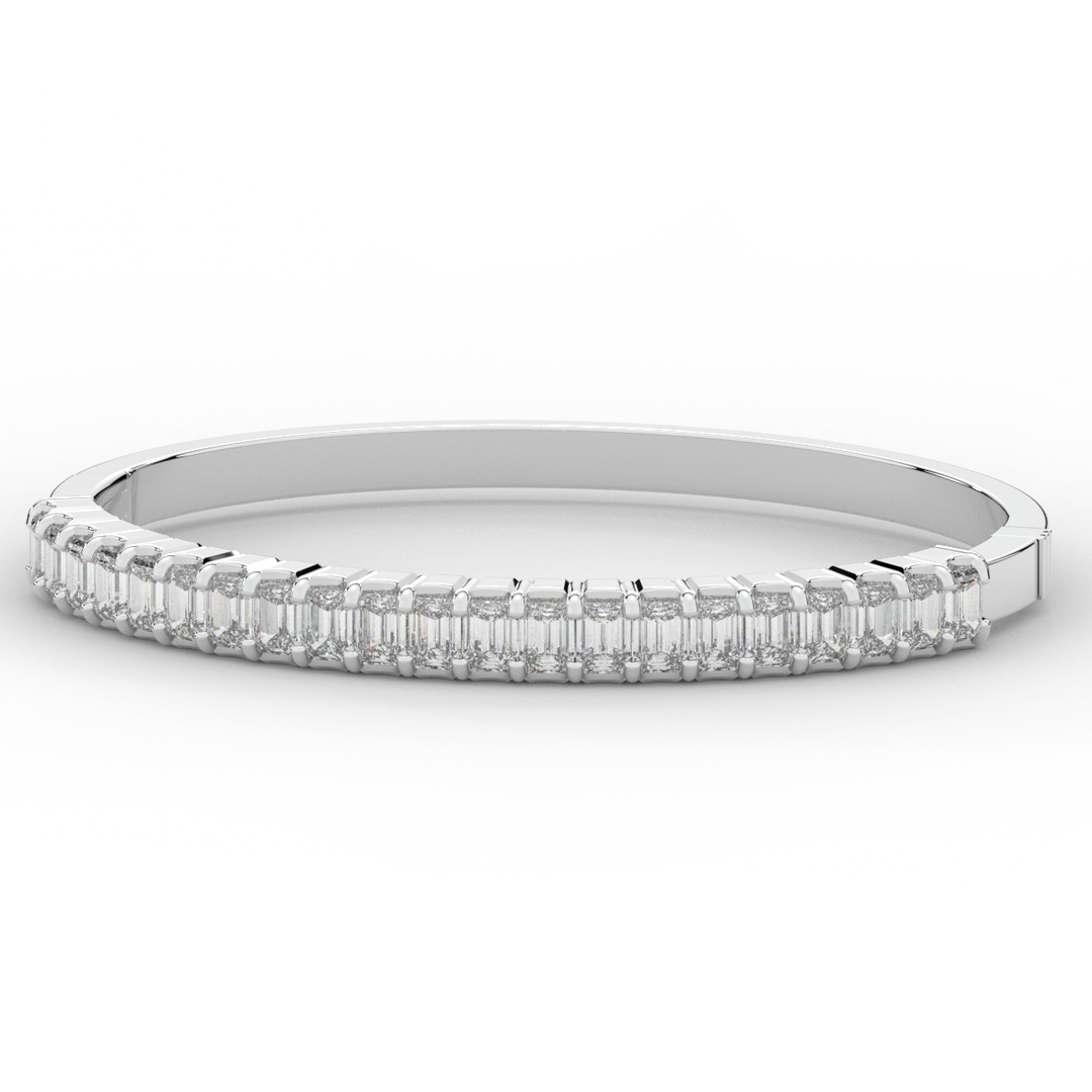 6.50CT.TW EMERALD CUT LAB DIAMOND BANGLE