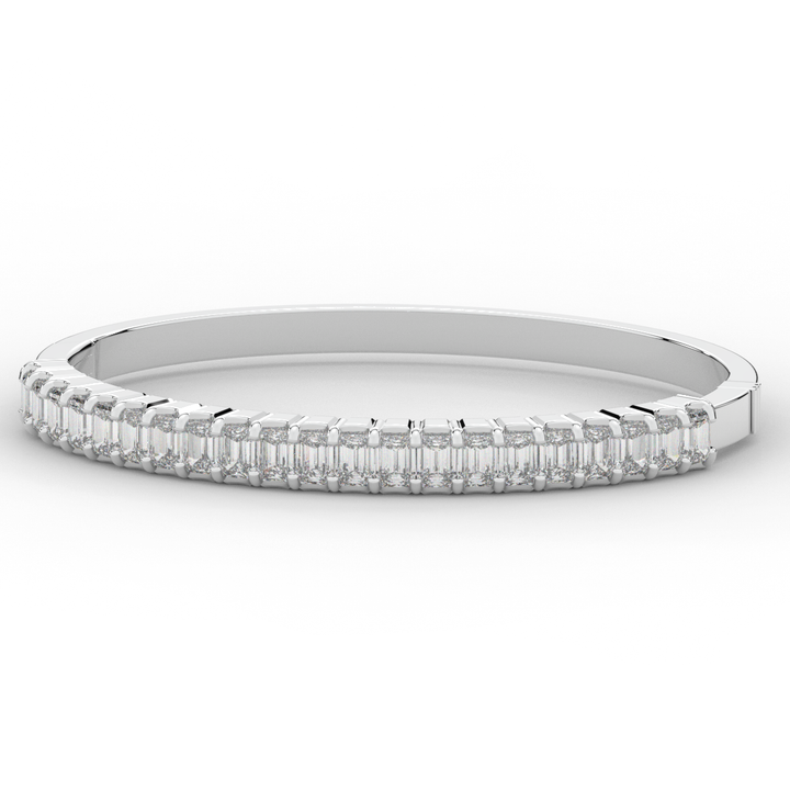 6.50CT.TW EMERALD CUT LAB DIAMOND BANGLE