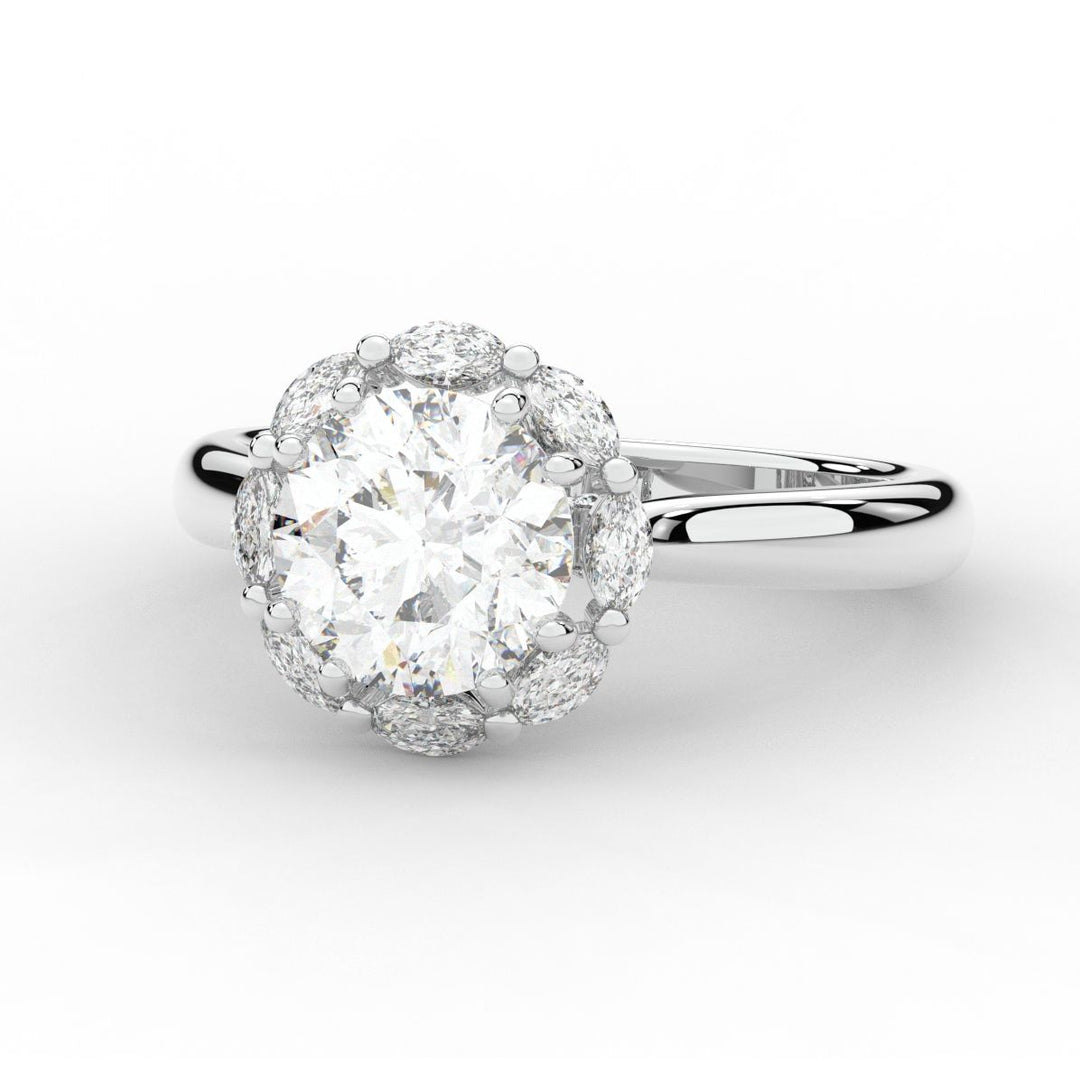 2.40CT.TW ROUND LAB DIAMOND HALO ENGAGEMENT RING