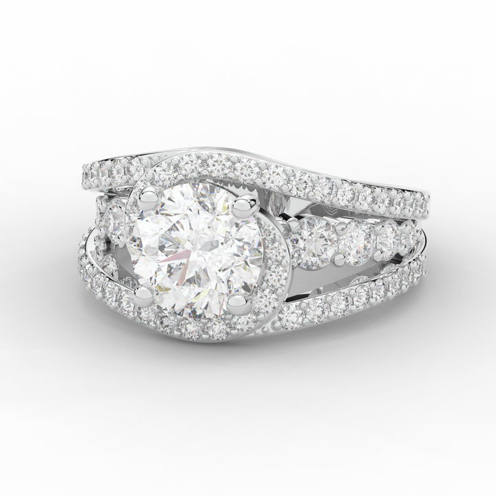 3.30CT.TW ROUND LAB DIAMOND ENGAGEMENT RING