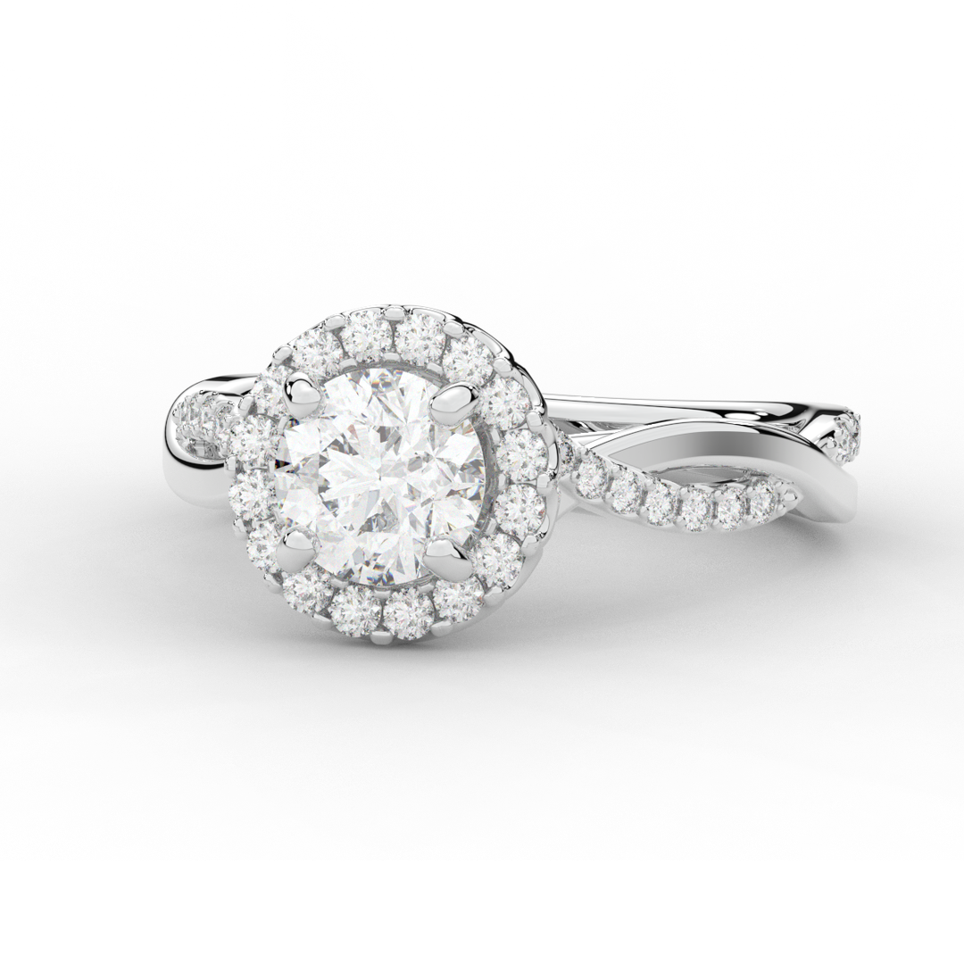 1.30CT.TW ROUND LAB DIAMOND ENGAGEMENT RING