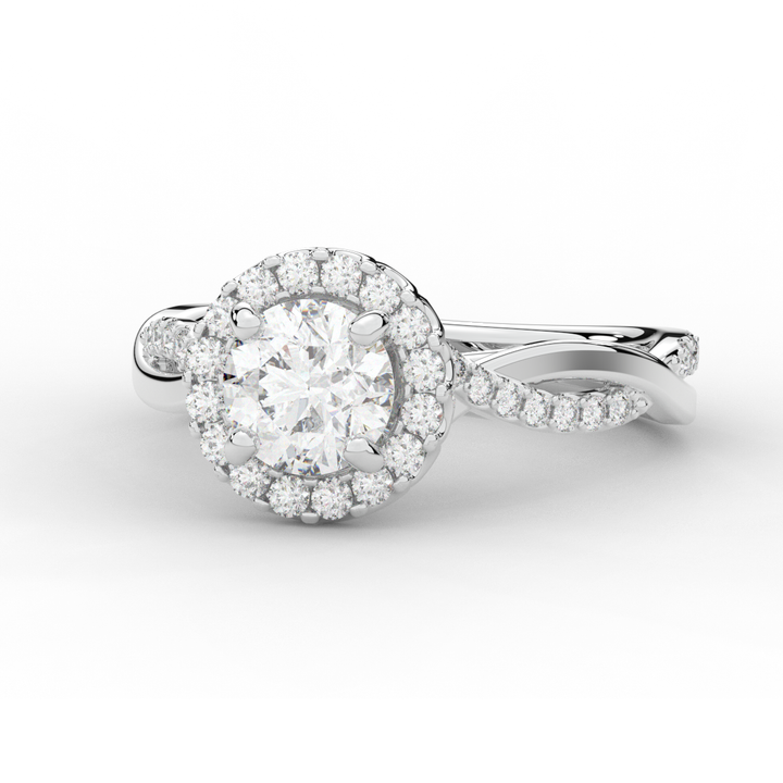 1.30CT.TW ROUND LAB DIAMOND ENGAGEMENT RING