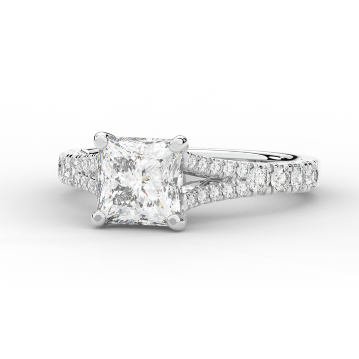 2.45CT.TW PRINCESS LAB DIAMOND ENGAGEMENT RING