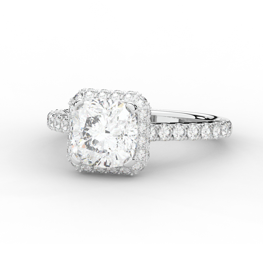 2.75CT.TW CUSHION LAB DIAMOND HALO ENGAGEMENT RING