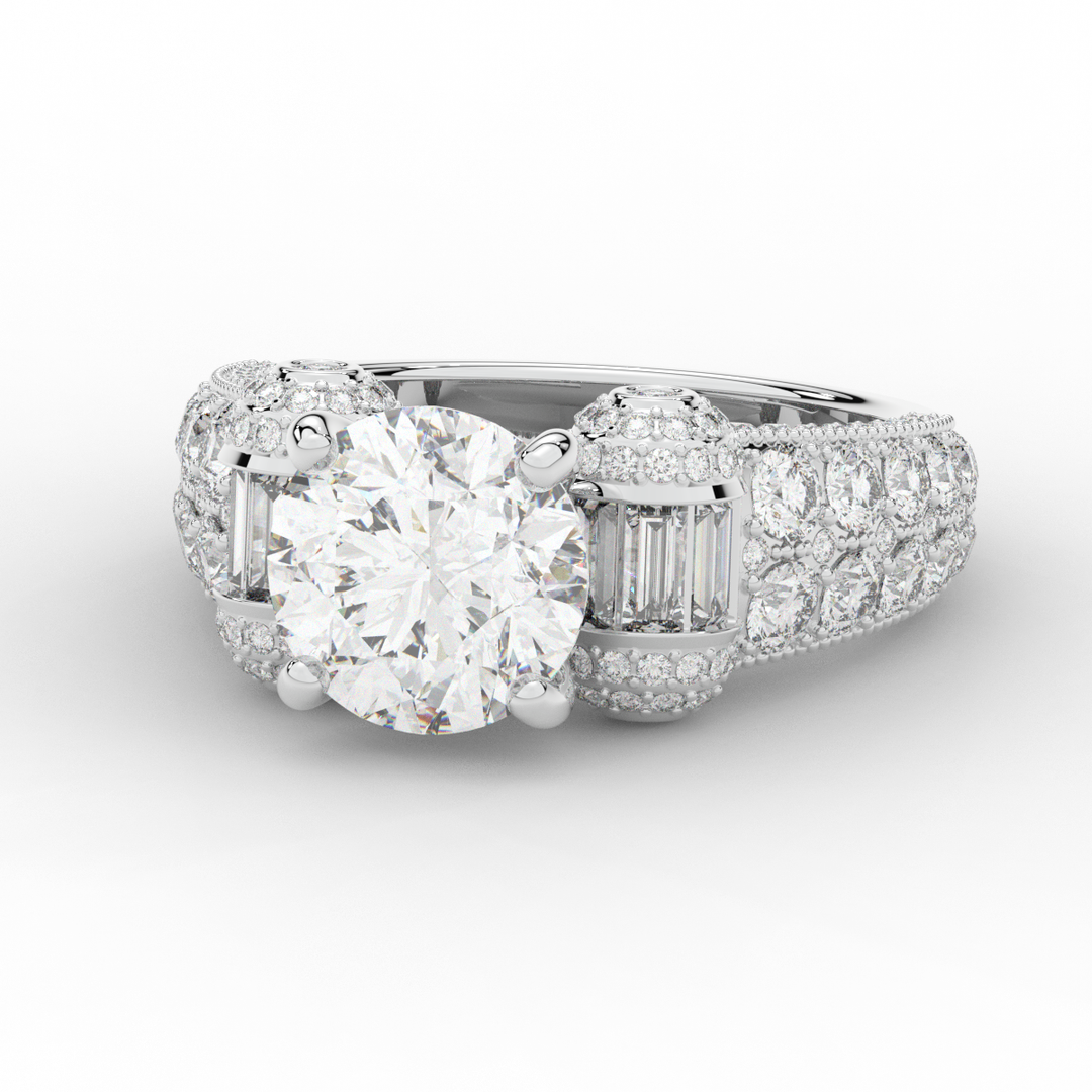 4.75CT.TW ROUND LAB DIAMOND ENGAGEMENT RING