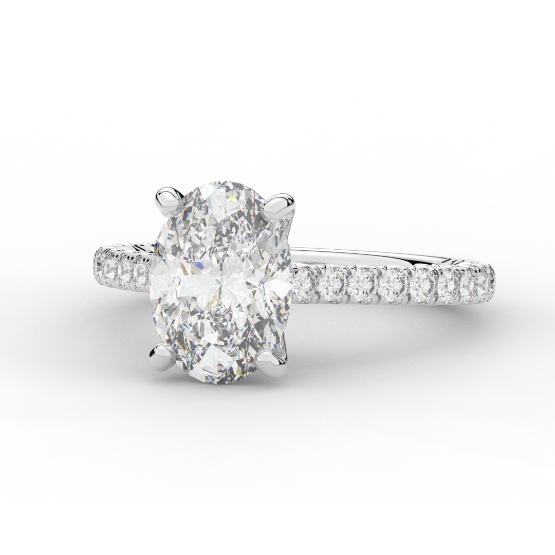 2.40CT.TW OVAL LAB DIAMOND ENGAGEMENT RING