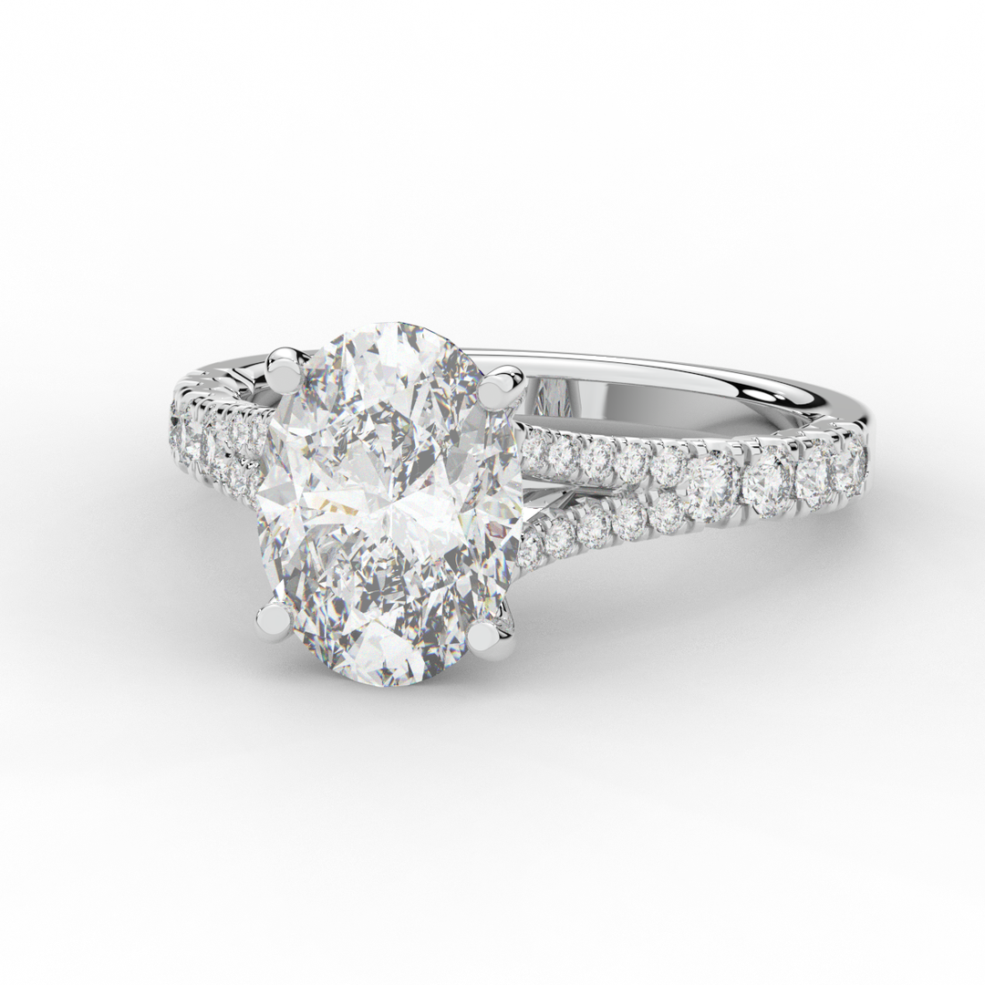 3.45CT.TW OVAL LAB DIAMOND ENGAGEMENT RING