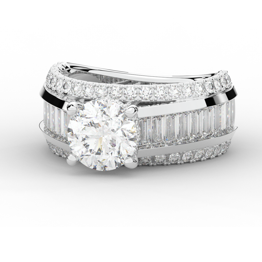 3.15CT.TW ROUND LAB DIAMOND ENGAGEMENT RING