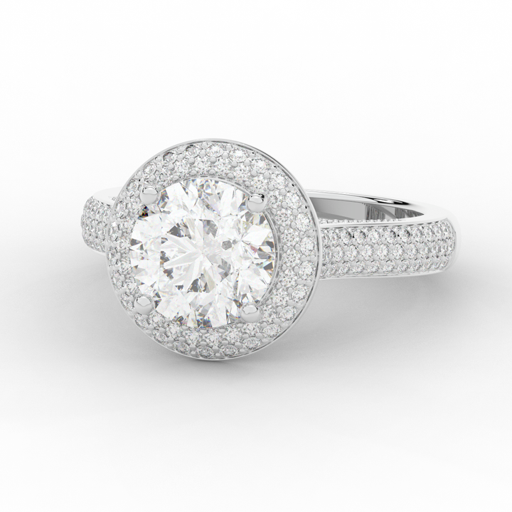 2.45CT.TW ROUND LAB DIAMOND HALO ENGAGEMENT RING